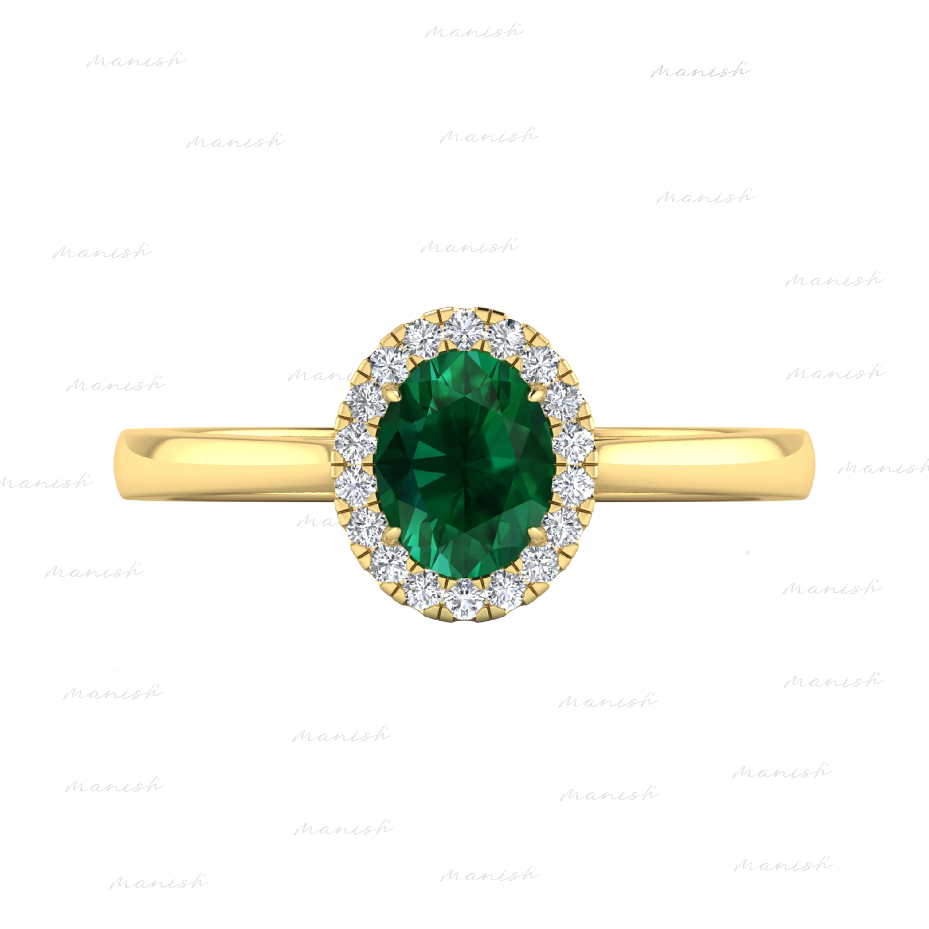 Eloa Diamond and Emerald Ring